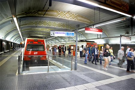 people in a locomotive - Metro Station, Barcelona, Spain Stock Photo - Rights-Managed, Code: 700-01183796