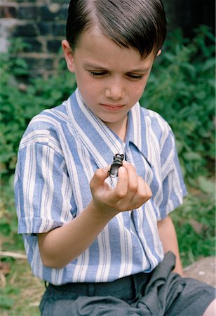 english (people) - Boy Looking at Stag Beetle Stock Photo - Rights-Managed, Code: 700-01194804