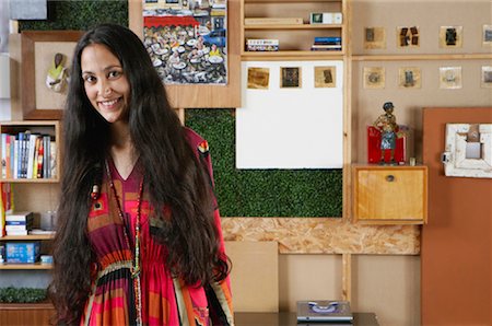 simsearch:600-03456838,k - Portrait of Woman in Loft Stock Photo - Rights-Managed, Code: 700-01195318