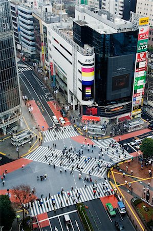 Aerial View of Shibuya Crossing, Tokyo, Japan Stock Photo - Rights-Managed, Code: 700-01195787