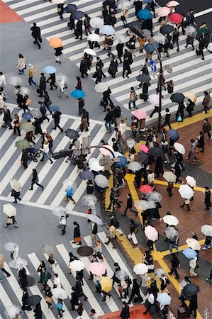 rainy day crossing - Aerial View of Shibuya Crossing, Tokyo, Japan Stock Photo - Rights-Managed, Code: 700-01195788
