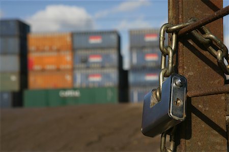 simsearch:700-00357243,k - Lock and Gate for Container Yard Stock Photo - Rights-Managed, Code: 700-01196075