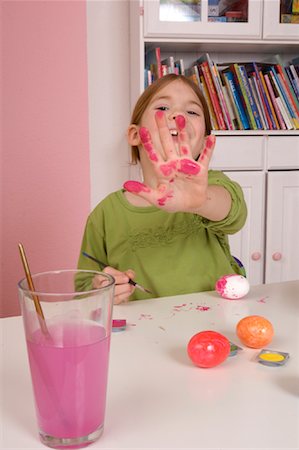 Girl Painting Easter Eggs Stock Photo - Rights-Managed, Code: 700-01198906