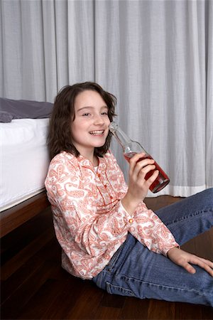 Girl With Bottle of Pop Stock Photo - Rights-Managed, Code: 700-01198939