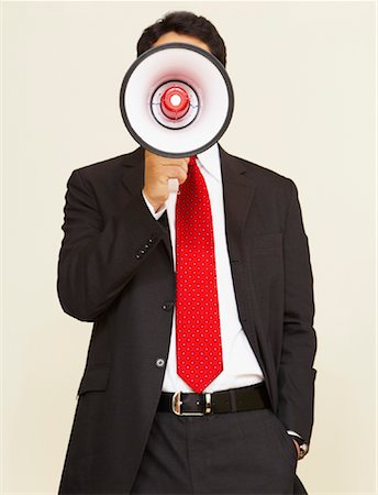 simsearch:700-01464527,k - Businessman with Megaphone Stock Photo - Rights-Managed, Code: 700-01199395