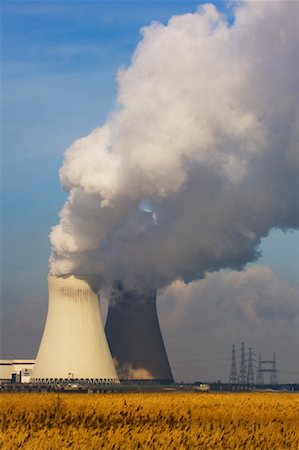 factory pollution - Nuclear Cooling Towers, Doel, Belgium Stock Photo - Rights-Managed, Code: 700-01199800