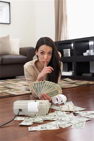 Woman Counting Money at Home Stock Photo - Rights-Managed, Code: 700-01200167
