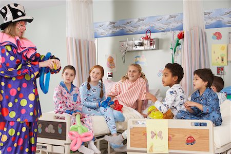 sick black woman - Clown at Children's Hospital Stock Photo - Rights-Managed, Code: 700-01224067