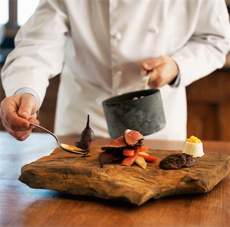 elegant kitchens - Chef Preparing Meal Stock Photo - Rights-Managed, Code: 700-01223369