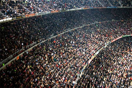 sports fan watching game - Specators at Nou Camp Stadium, Barcelona, Spain Stock Photo - Rights-Managed, Code: 700-01223400