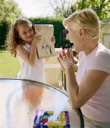 Grandmother and Granddaughter Drawing Stock Photo - Rights-Managed, Code: 700-01234788