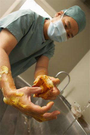 disinfect - Surgeon Washing Hands Stock Photo - Rights-Managed, Code: 700-01234878