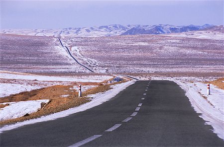 Road in Winter, Arkhangay Province, Mongolia Stock Photo - Rights-Managed, Code: 700-01234959