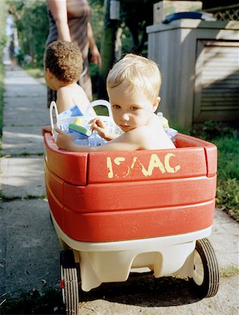 Two Boys Riding in Wagon Stock Photo - Rights-Managed, Code: 700-01235106