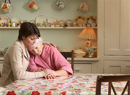 friends home upset - Woman Comforting Senior Woman Stock Photo - Rights-Managed, Code: 700-01236044