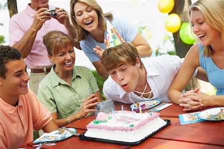 dinner with big family table food - Family Birthday Party Stock Photo - Rights-Managed, Code: 700-01236653