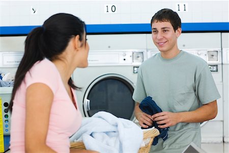 simsearch:640-06051904,k - Couple at Laundromat Stock Photo - Rights-Managed, Code: 700-01236777