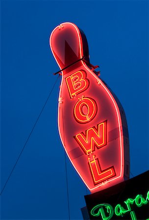 roy ooms - Neon Bowling Alley Sign Foto de stock - Con derechos protegidos, Código: 700-01248046