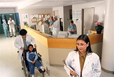 people with special needs working - Busy Hospital Scene Stock Photo - Rights-Managed, Code: 700-01248366