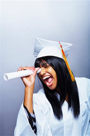 perfect white teeth - Graduate with Diploma Stock Photo - Rights-Managed, Code: 700-01248404