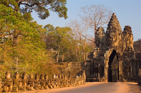 famous statues of buddha - South Gate of Angkor Thom, Siem Reap, Cambodia Stock Photo - Rights-Managed, Code: 700-01248506