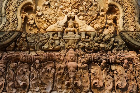 simsearch:700-02670084,k - Sculptures sur pierre, Banteay Srei, Siem Reap, Cambodge Photographie de stock - Rights-Managed, Code: 700-01248518