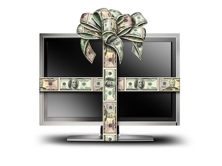 simsearch:700-01248740,k - Television with Bow Made from Money Foto de stock - Con derechos protegidos, Código: 700-01248740