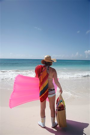 eccentric hat - Woman on Beach Stock Photo - Rights-Managed, Code: 700-01249049