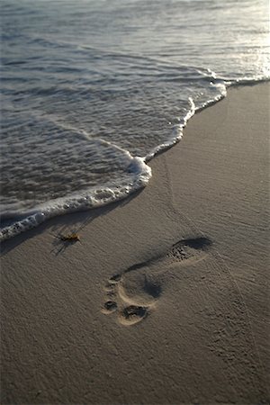 spirit sands - Footprint on Beach Fotografie stock - Rights-Managed, Codice: 700-01249093