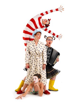 simsearch:400-04328702,k - Portrait of Group of Clowns Fotografie stock - Rights-Managed, Codice: 700-01249264