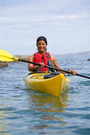 Femme kayak, mer de Cortez, Baja California, Mexique Photographie de stock - Rights-Managed, Code: 700-01275418