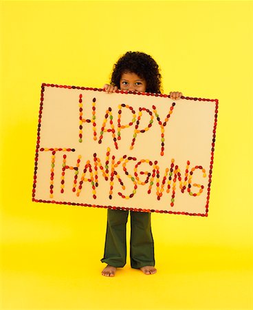 simsearch:700-00984296,k - Little Girl Holding Thanksgiving Sign Stock Photo - Rights-Managed, Code: 700-01275940