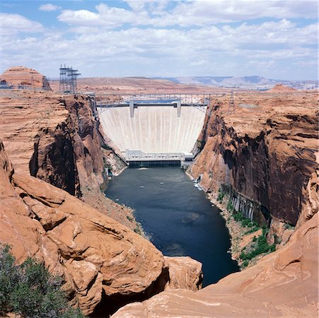 presa - Glen Canyon Dam, Arizona, USA Foto de stock - Con derechos protegidos, Código: 700-01295752