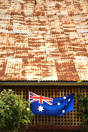 Australische Flagge und Altbau, Sofala, New South Wales, Australien Stockbilder - Lizenzpflichtiges, Bildnummer: 700-01296048