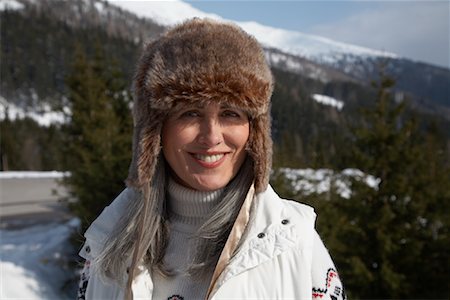 fur hat for older women - Portrait of Woman Outdoors Stock Photo - Rights-Managed, Code: 700-01296179