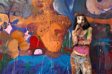 painter (artwork) - Portrait of Artist by Mural Stock Photo - Rights-Managed, Code: 700-01296322