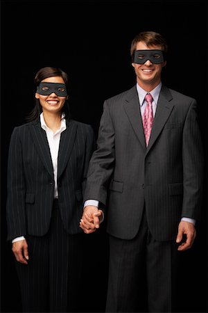 Affaires de personnes portant des masques Photographie de stock - Rights-Managed, Code: 700-01296572
