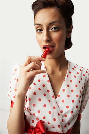 Woman Eating Cherries Stock Photo - Rights-Managed, Code: 700-01296626