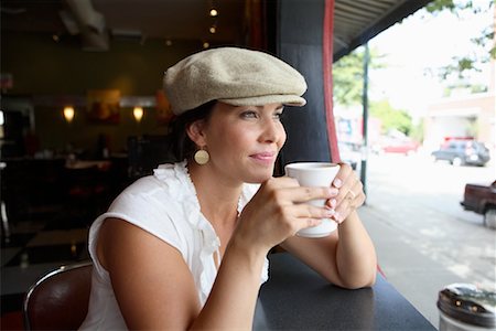 simsearch:700-03075378,k - Woman Drinking Coffee Stock Photo - Rights-Managed, Code: 700-01344596
