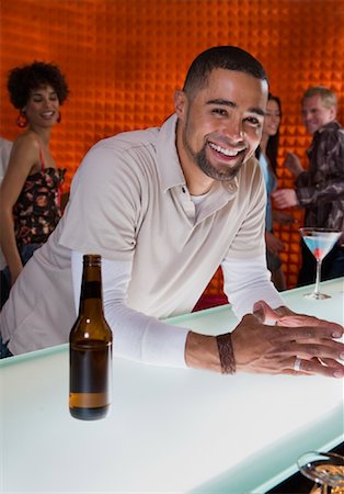 discothèque - Portrait of Man in Bar Stock Photo - Rights-Managed, Code: 700-01345738