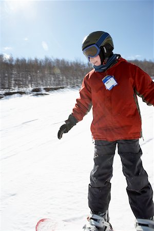 Child Snowboarding, Collingwood, Ontario, Canada Stock Photo - Rights-Managed, Code: 700-01378631
