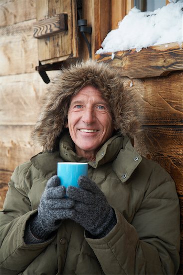 Man Drinking Hot Chocolate in Winter Stock Photo - Premium Rights-Managed, Artist: Masterfile, Image code: 700-01407315