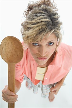 foreshortening - Woman Holding Wooden Spoon Stock Photo - Rights-Managed, Code: 700-01429057