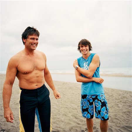 father and son swimming - Father and Son on Beach Stock Photo - Rights-Managed, Code: 700-01459106