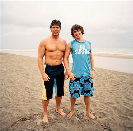 pic of 18 year boy in brown hair - Father and Son on Beach Stock Photo - Rights-Managed, Code: 700-01459108
