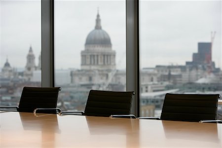 empty office table - Office with View of St. Paul's Basilica, London, England Stock Photo - Rights-Managed, Code: 700-01463892