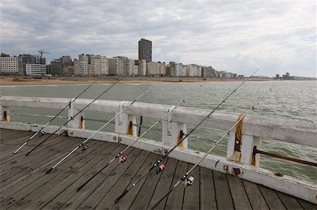 Fishing Rods, Ostend, Belgium Fotografie stock - Rights-Managed, Codice: 700-01463926
