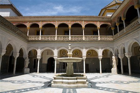 spanish courtyards photos - Casa de Pilatos Courtyard, Seville, Spain Stock Photo - Rights-Managed, Code: 700-01519360