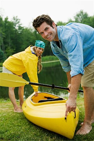 portrait and kayak - Couple with Kayak Stock Photo - Rights-Managed, Code: 700-01519541