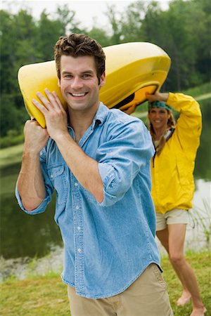 portrait and kayak - Couple with Kayak Stock Photo - Rights-Managed, Code: 700-01519542